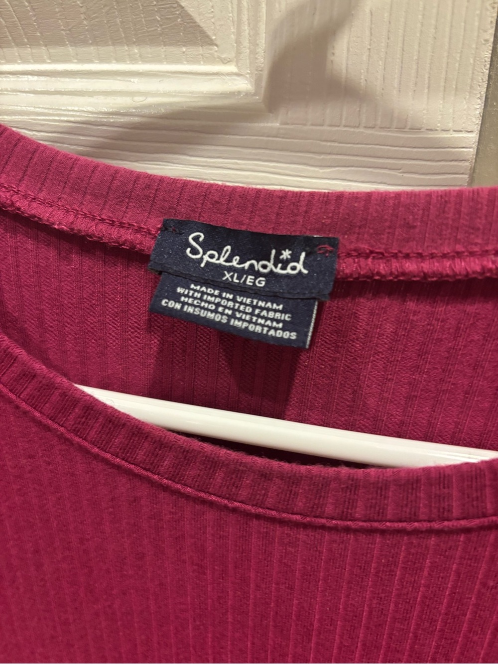 Splendid Ribbed Crewneck Sweater in Raspberry - Picture 1 of 2
